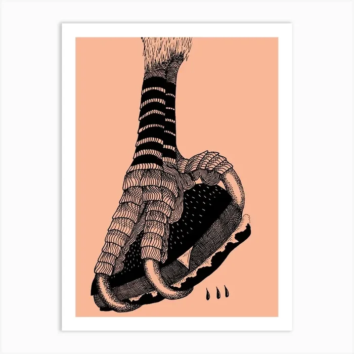 Burger In Claw Art Print by Dope Ghost