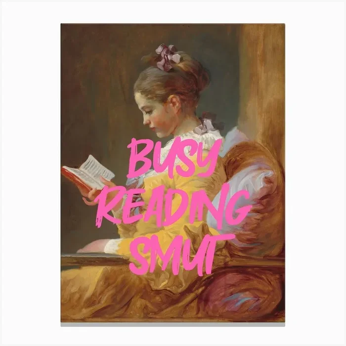 Busyreadingsmut Pink 3x4ratio Canvas PrintS by SaratoninPrints