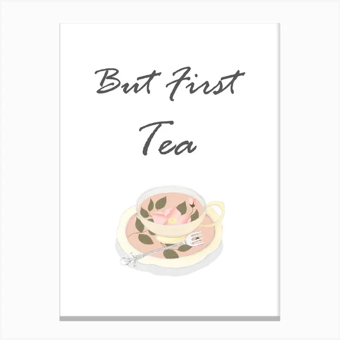 But First Tea Kitchen 2 Canvas Print by The FishbirdCo