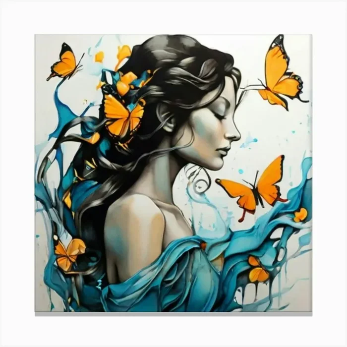 Butterfly Girl Canvas Print by ArturHeilig