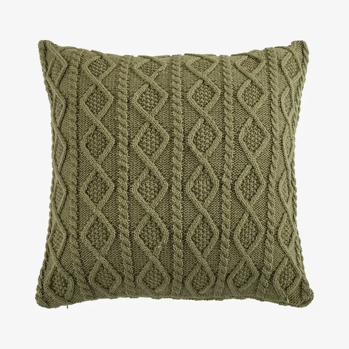 Cable Knit Sham – Green by HiEnd Accents