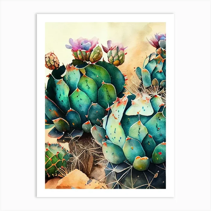 Cactus nature flora Art Print by JBJart Justyna Jaszke