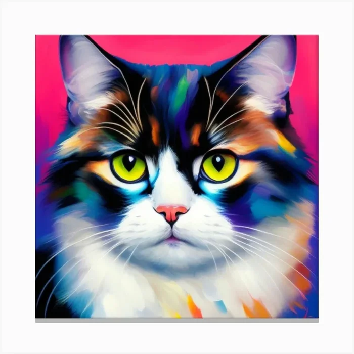 Calico Cat Canvas Print by FreeSkill
