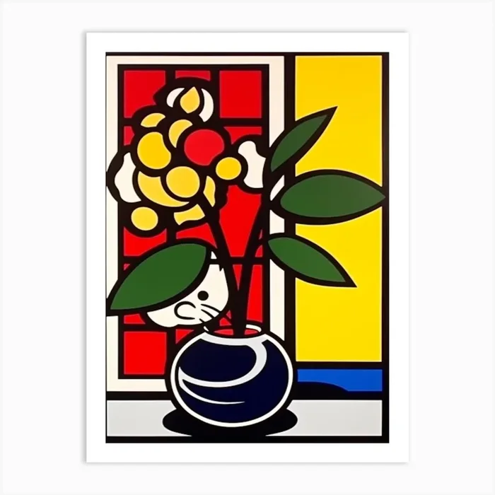 Camelia Flower Still Life 3 Pop Art Style Art Print by Flora Expressions
