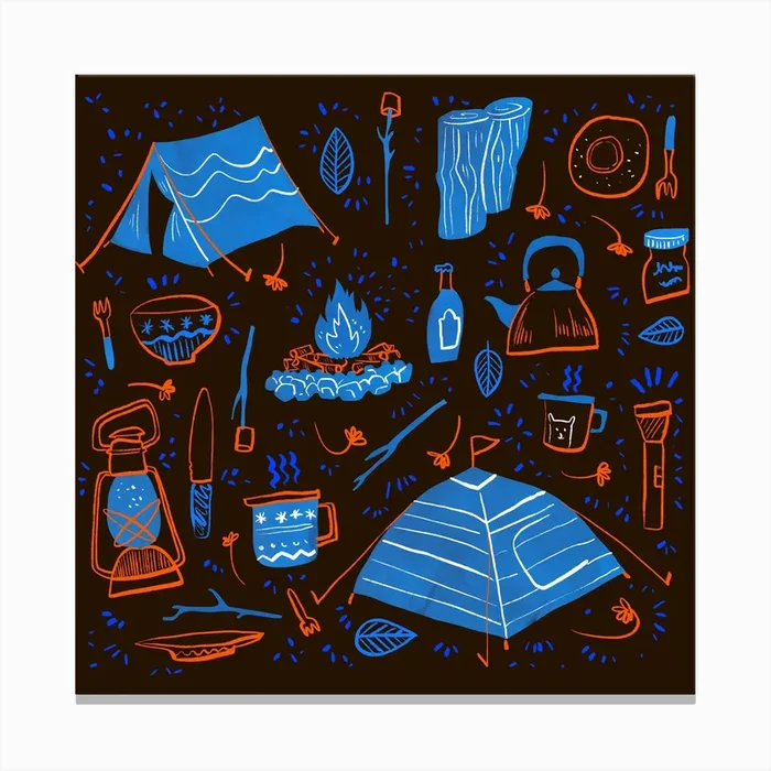 Camping at Night Canvas Print by Moira Zahra