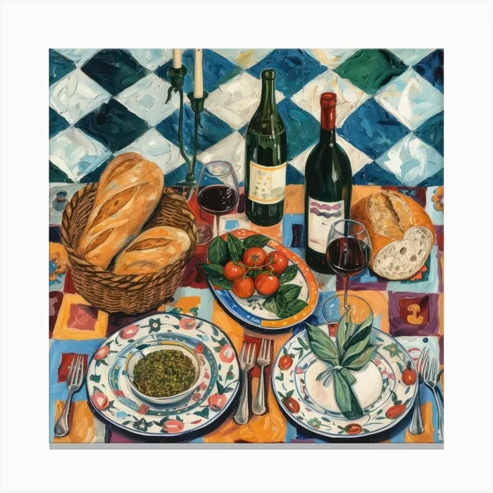 Cantina Della Nonna Trattoria Italian Food Kitchen Canvas Print by Artful Appetite