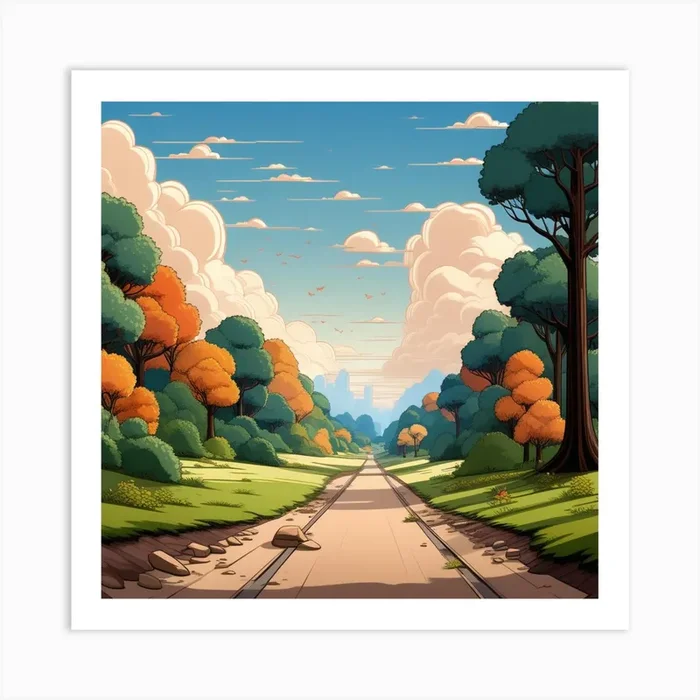 Cartoon Landscape Art Print by Art shop