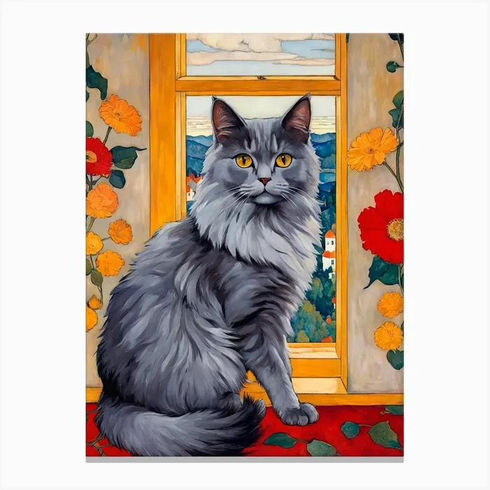 Cat By The Window Canvas PrintV by viart.