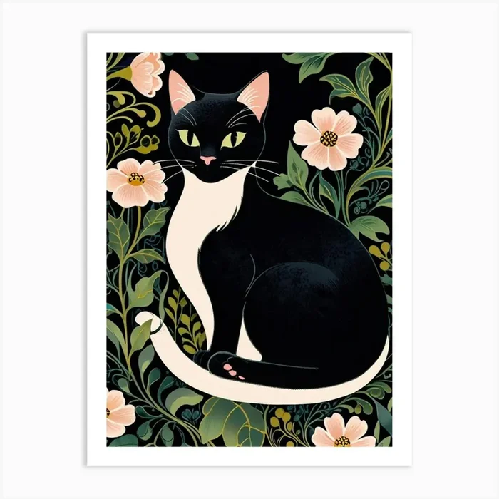 Cat In The Garden 15 Art Print by Fantasy24