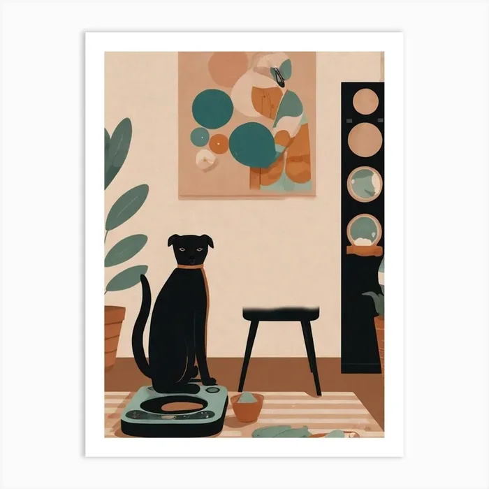 Cat On A Scale Art Print by ontoseno