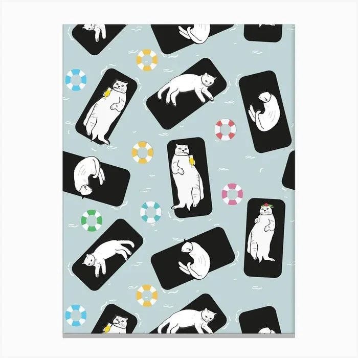 Cats Sunbathing Canvas Print by Gulsen Gunel