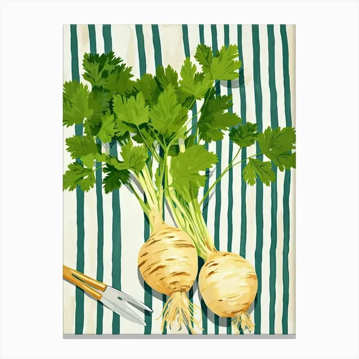 Celeriac Summer Illustration 1 Canvas Print by Dreamy Seasons Art