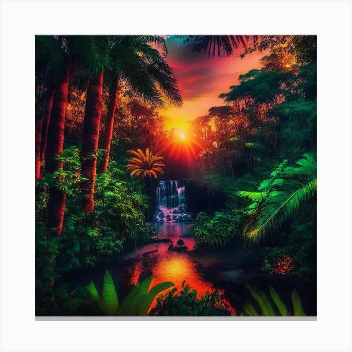 产品名称中包含顶级域名,检查并适当处理后再继续! Sunset In The Jungle 2 Canvas PrintK by K.ES.Fosters.Enterprises