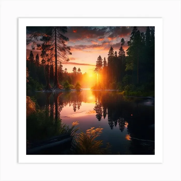 产品名称中包含顶级域名,检查并适当处理后再继续! Sunset In The Forest 9 Art PrintK by K.ES.Fosters.Enterprises