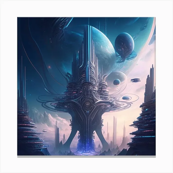 产品名称中包含顶级域名,检查并适当处理后再继续! Futuristic City 37 Canvas PrintK by K.ES.Fosters.Enterprises