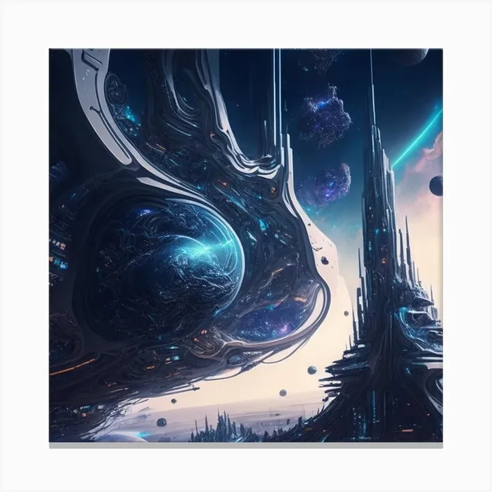 产品名称中包含顶级域名,检查并适当处理后再继续! Futuristic City 7 Canvas PrintK by K.ES.Fosters.Enterprises