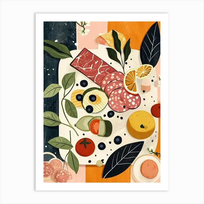 Charcuterie Board Art Deco Inspired 4 Art Print by Artful Appetite