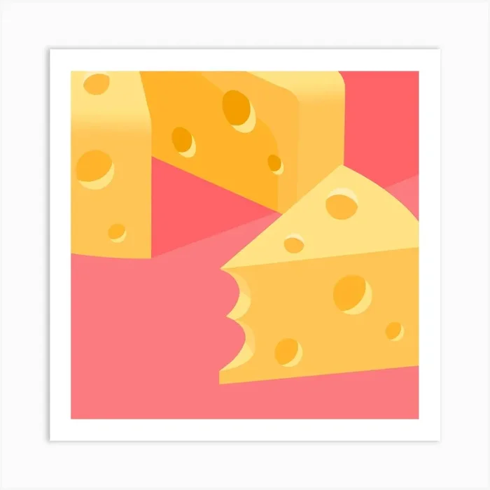 Cheese Wheel Square Art Print by Millennial Menu