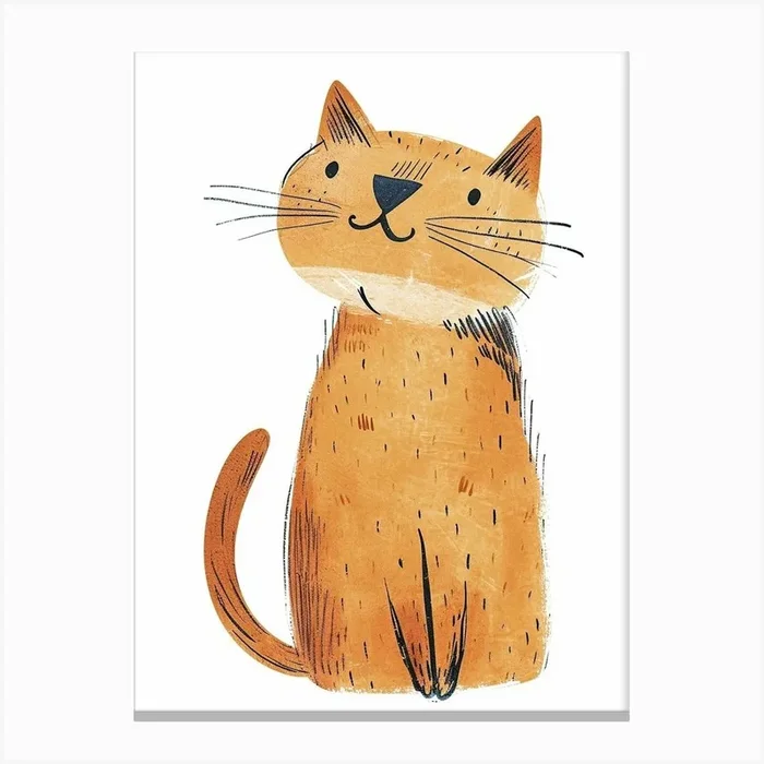 Cheetoh Cat Clipart Illustration 4 Canvas Print by Woof and Whiskers