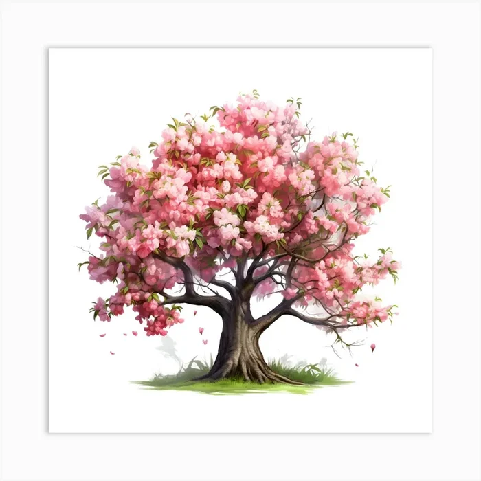 Cherry Blossom Tree Art Print by Mamlika design