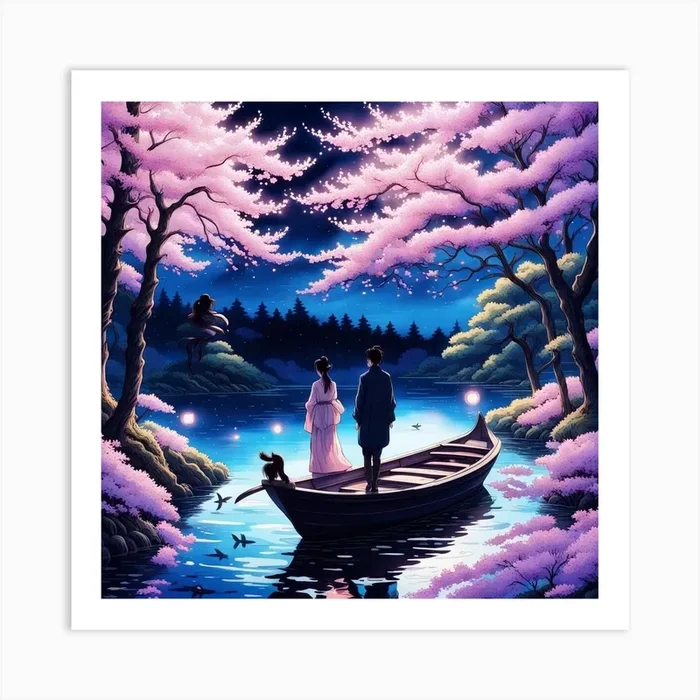 Cherry Blossoms Art PrintIS by Infinity studio