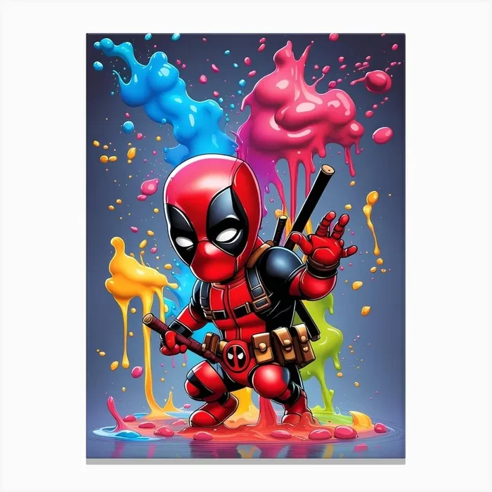 Chibi Deadpool 1 Canvas PrintA by AImagine