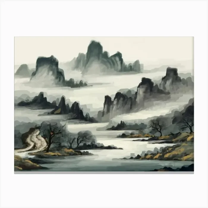 Chinese Landscape Painting Canvas Print by Art shop