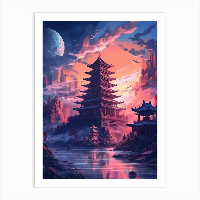 Chinese Pagoda 2 Art PrintL by Liberta