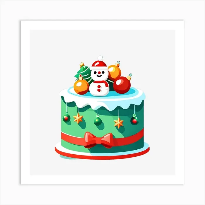 Christmas Cake 4 Art Print by CreFt