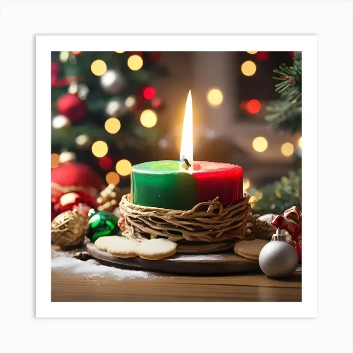 Christmas Candle Art PrintA by asem20