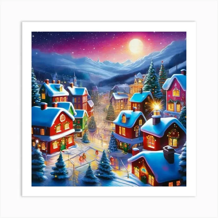 Christmas Village Art Print by ZCOGRAPHICS