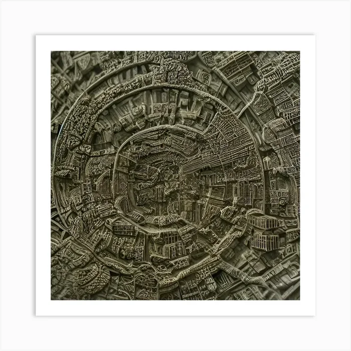 City In A Circle Art PrintL by Lowkey