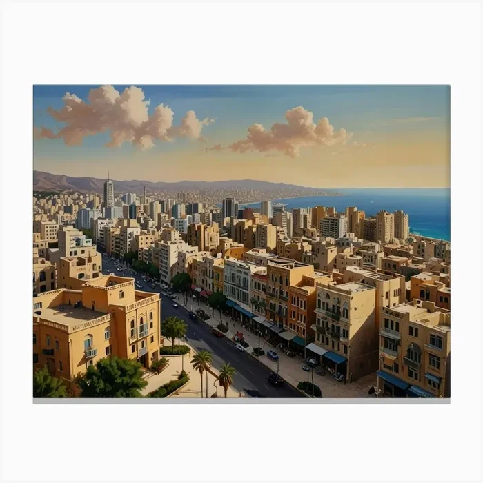 Cityscape Of Lebanon art Canvas PrintS by Saiful