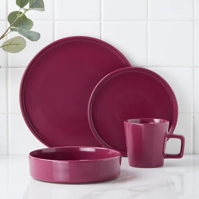 Cleo Stoneware Dinnerware Set – Magenta