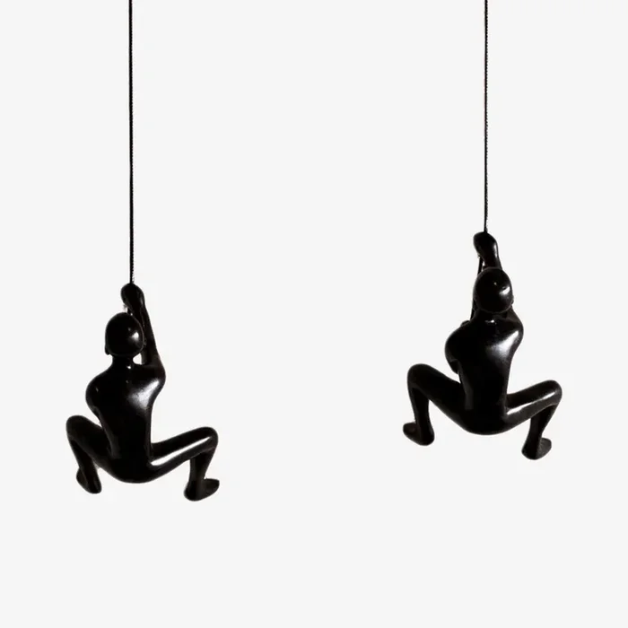 Climbing Man Wall Decor Set – Black – Set of 2 by Climbing Man Wall Art