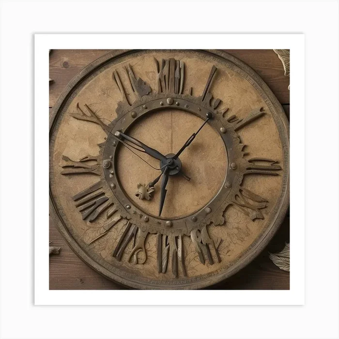Clock With Bats Art PrintN by Naricon
