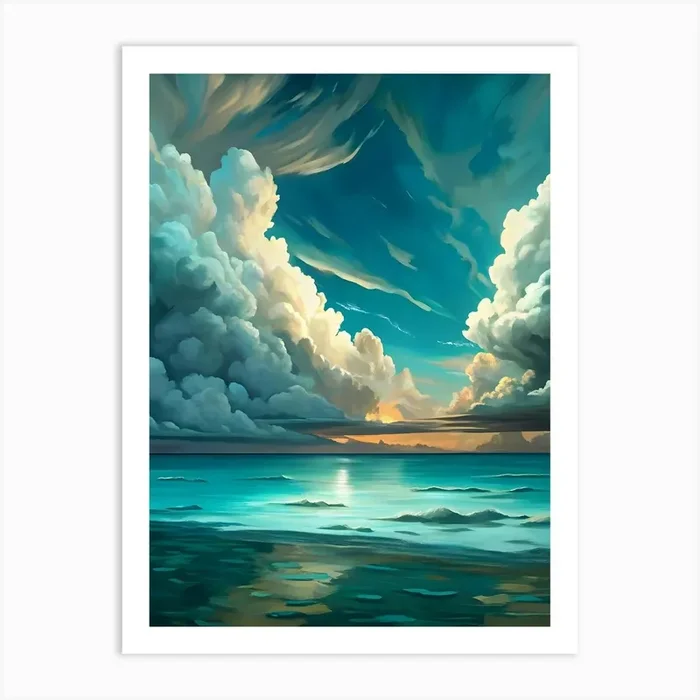 Clouds Over The Ocean Art Print by Art shop