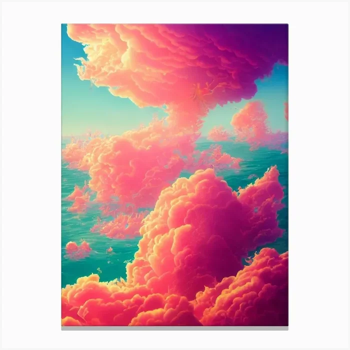 Clouds Sky Sunset Fantasy Dream Cumulus Nature Canvas Print by Etnousta