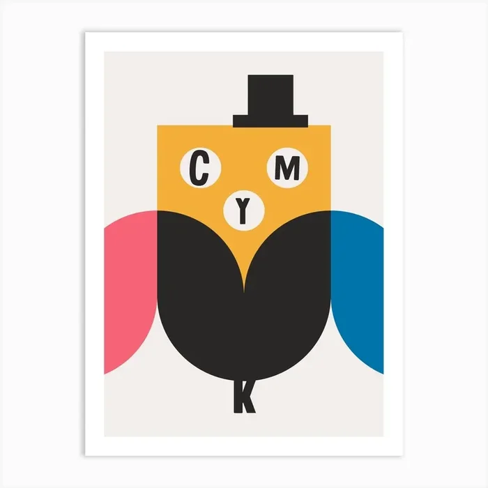 Cmyk Owl Art Print by Kubistika