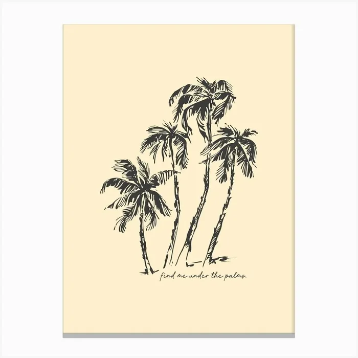 Coastal Palm Tree Poster, Tropical Wall Art, Ocean Beach Home Decor, Gift For Her, Summer Vibes Canvas Print by SplishSplashLab