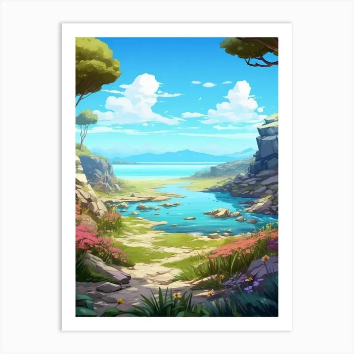 Coastal Plains Cartoon 4 Art Print by PixelPerfect