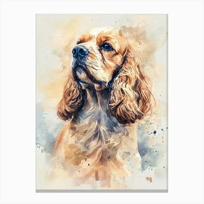 Cocker Spaniel Watercolor Painting 3 Canvas Print by Woof and Whiskers