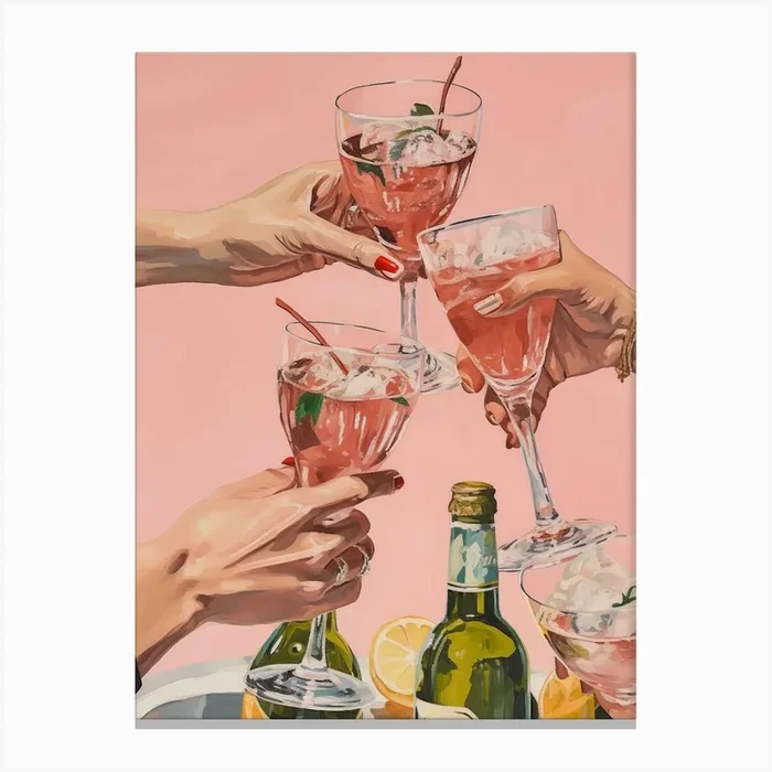 Cocktail Party Canvas Print by SplishSplashLab
