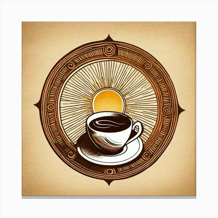 Coffee cup on Sun design Canvas Print by ZCOGRAPHICS