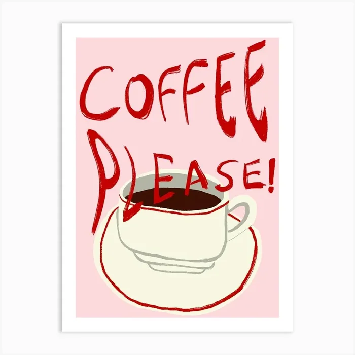 Coffee Please Art PrintB by Byalmaklub
