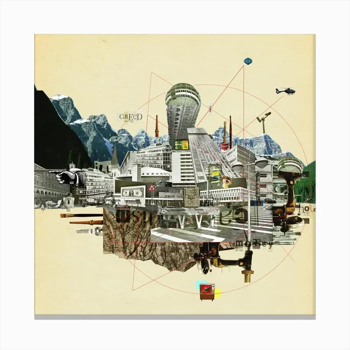 Collage City Mix 7 Canvas Print by Marko Koeppe
