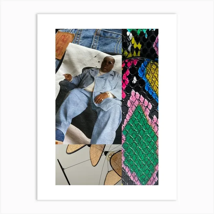 Collage Of Textiles Art PrintM by Maylis