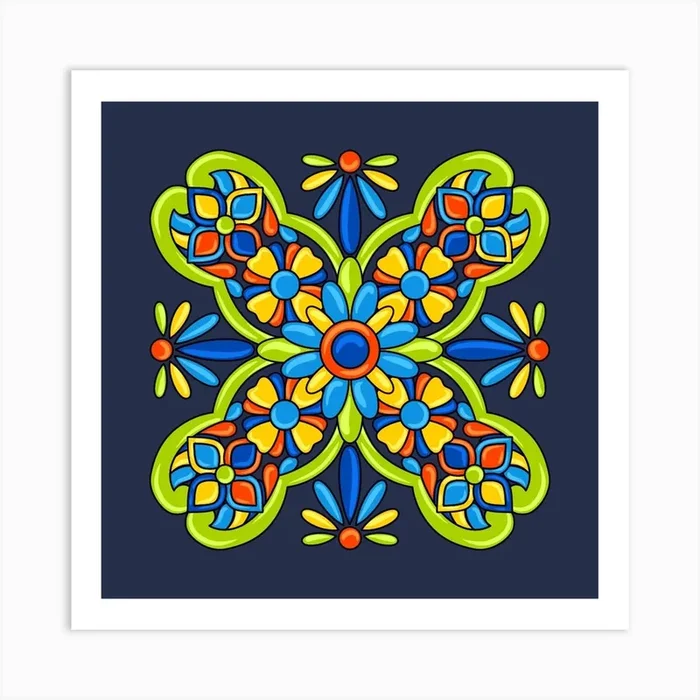 Colorful Floral Pattern Art PrintS by ShobiArtist