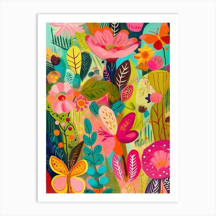 Colorful Flower Garden Art Print by Modus Art Studio