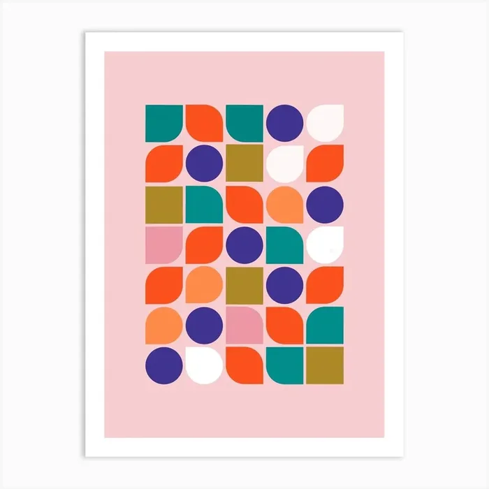 Colorful Geometry Art Print by showmemars
